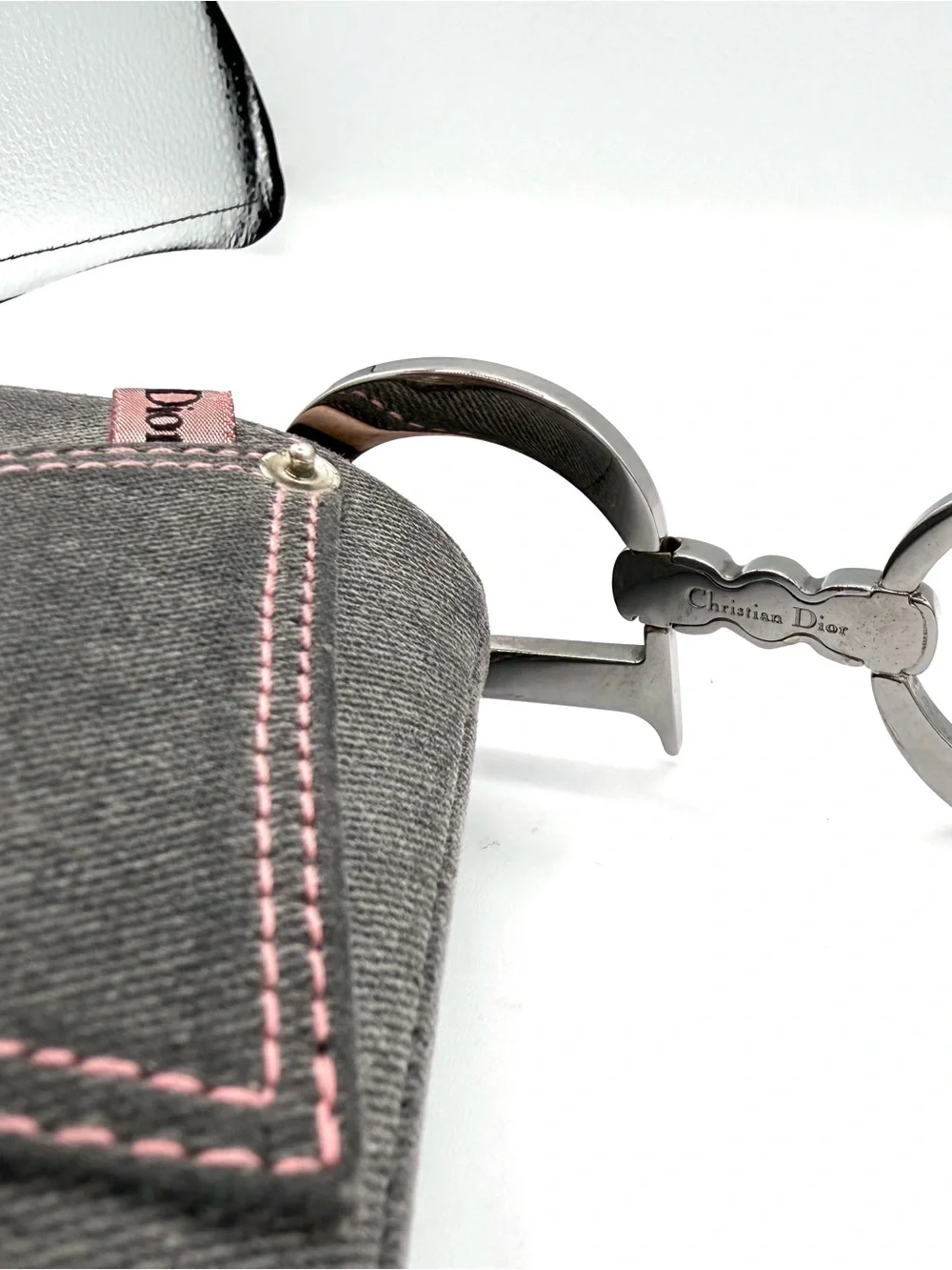 Dior Gray and Pink Galliano Saddle Bag - Picture 10 of 15